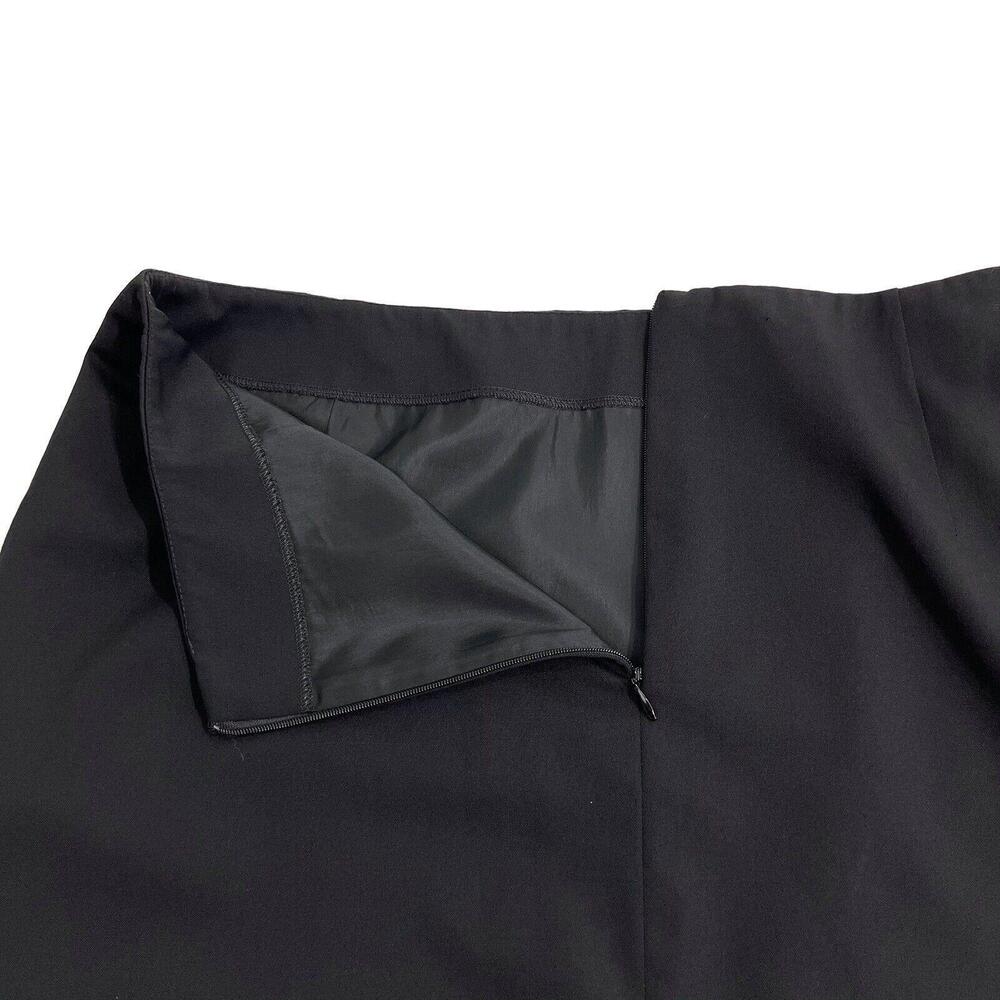 Paul Stuart Women’s Size 44 Italy Solid Black Virgin Wool Lined Vtg Pencil Skirt - Picture 9 of 10